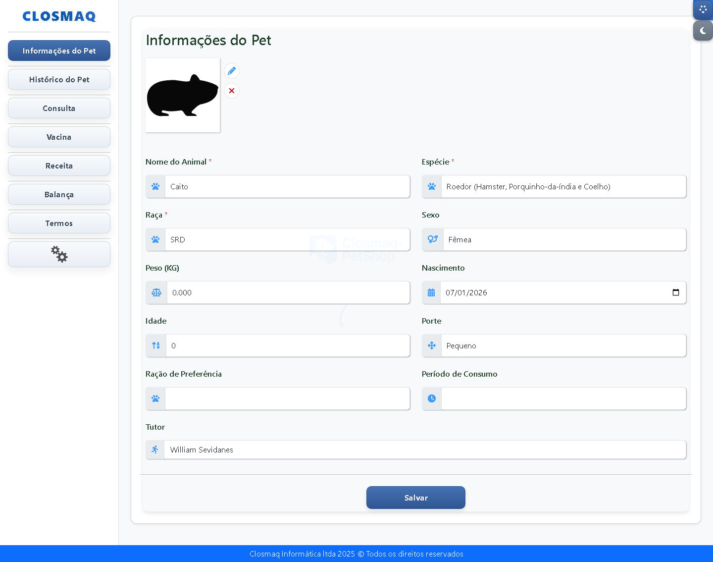 Início de atendimento do Pet Shop