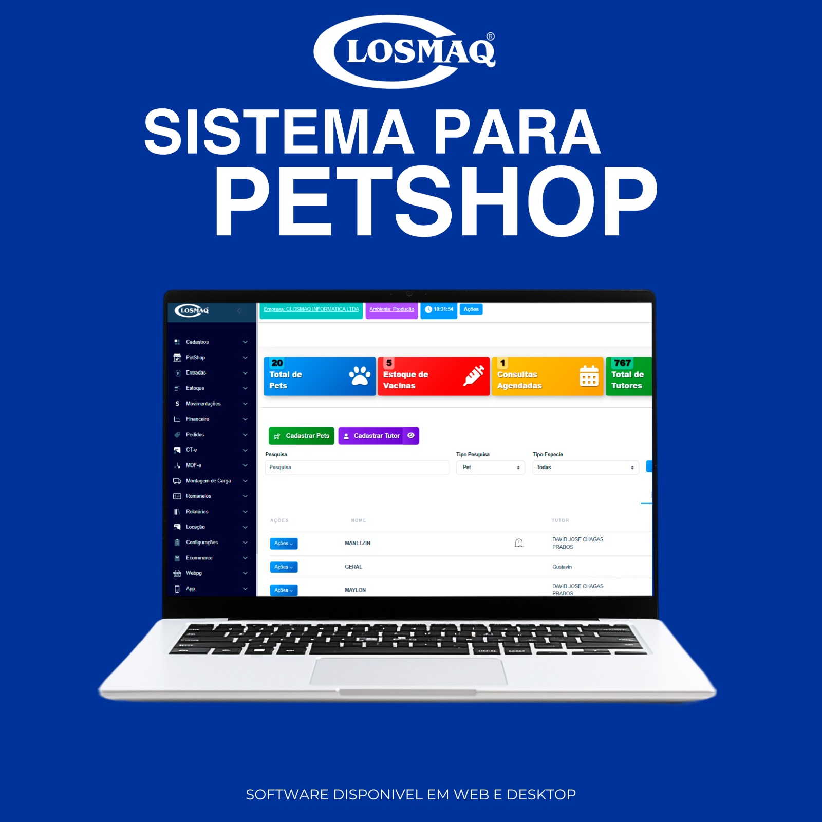 Sistema para PetShop